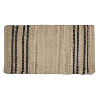 Black Striped Jute Accent Rug, 20x34