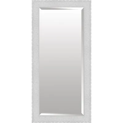White Scalloped Edges Floor Mirror, 32x66