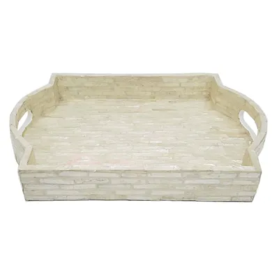 Ivory Ornate Mother of Pearl Tray, 10x15
