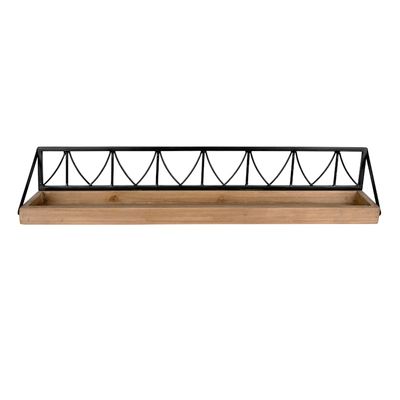 Wood & Metal Wall Shelf, 24x5