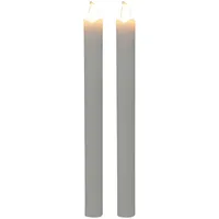 2-Pack White LED Taper Candles, 10"