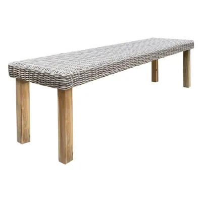 Park City Acacia Wood & Wicker Backless Outdoor Dining Bench