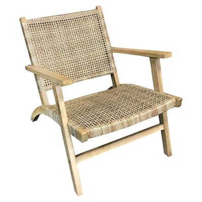 Delia All Weather Wicker & Acacia Wood Outdoor Lounge Chair