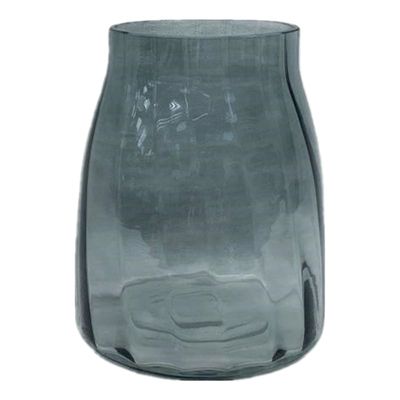 Clear Smoke Glass Vase, 6"