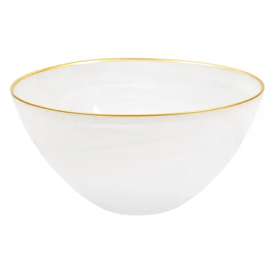 Swirled Glass Serving Bowl