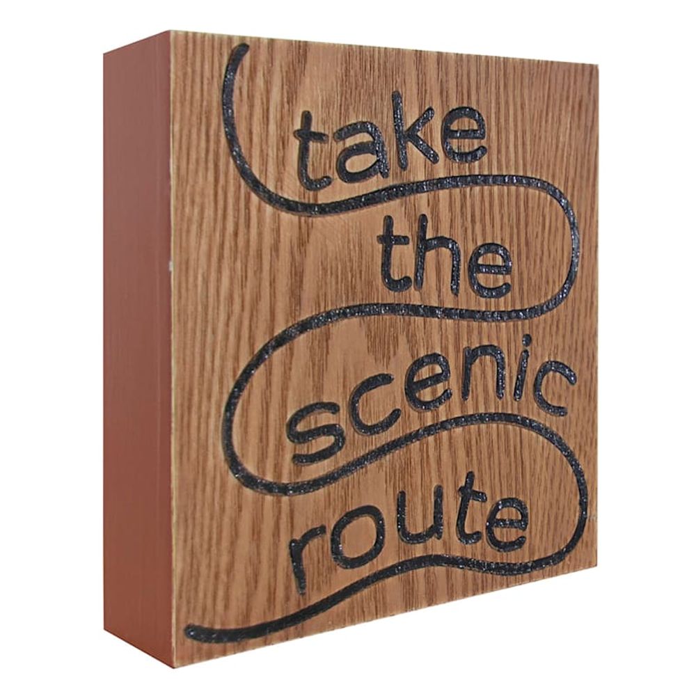 Take The Scenic Route Embossed Wooden Sign, 5"