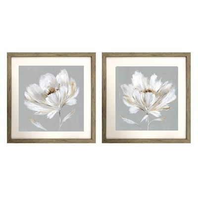 17X17 Sleeping Beauty Florals 2-Piece Framed Art