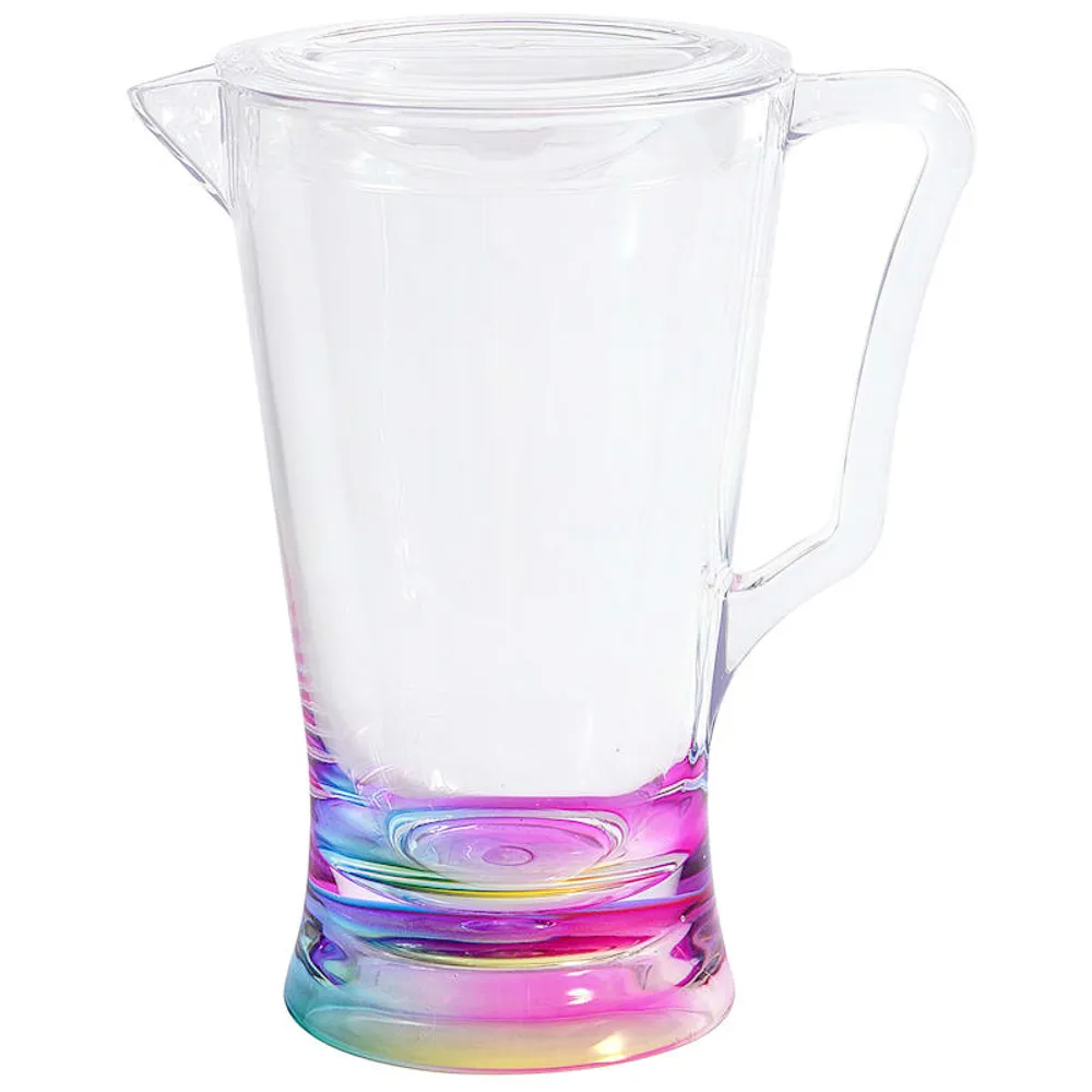 at Home Clear Striped Acrylic Pitcher & Lid, 2qt