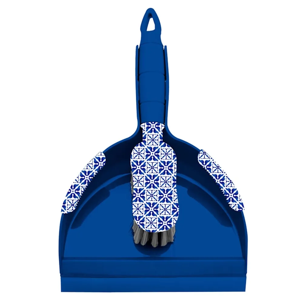 Blue Heirloom Dustpan & Broom Set