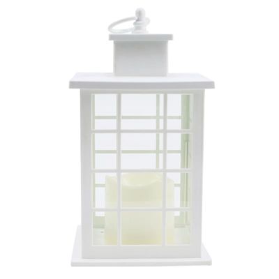 6X10 Plastic Lantern Weatherproof W/Led Candle Multipaned Timer