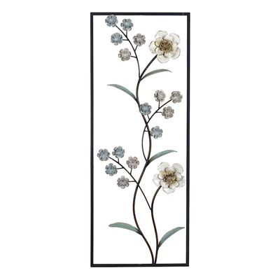 Metal Flower Wall Panel Decor, 14x36
