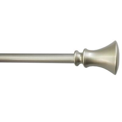 Trumpet 48"-84" Adjustable 5/8" Diameter Curtain Rod, Silver Finish