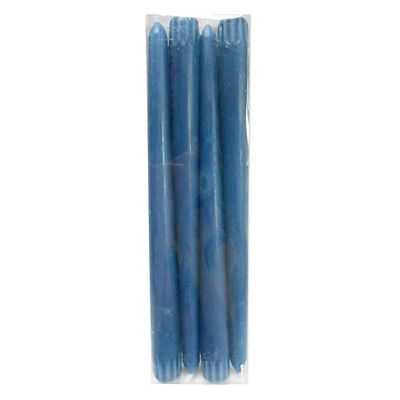4-Pack Navy Unscented Overdip Taper Candles, 10"