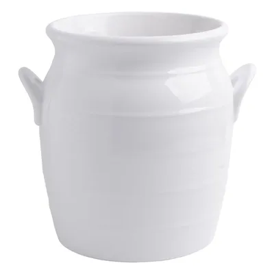 White Utensil Crock, 8.5"