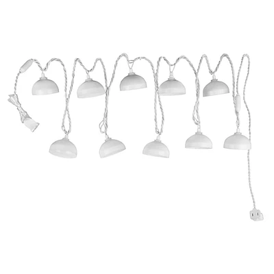 10-Count Metal Dome String Light Set, White Wire