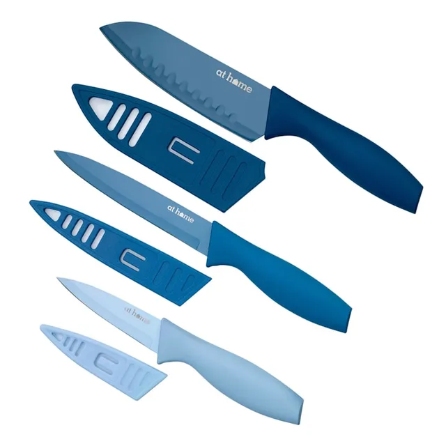 6 Piece Marble-Look Handle Paring Knife & Sheath Set, White, Plastic Sold by at Home