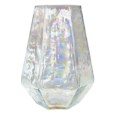 Iridescent Glass Vase, 8"