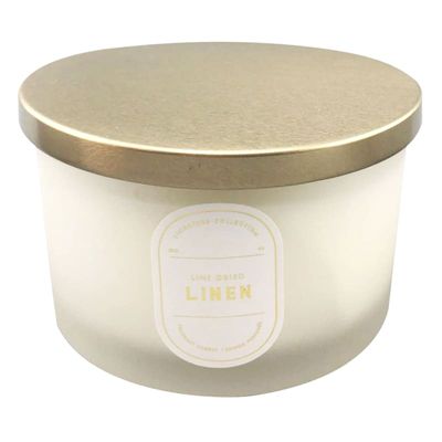 3-Wick Line Dried Linen Scented Jar Candle, 16oz