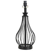 Black Metal Teardrop Table Lamp Base, 21"