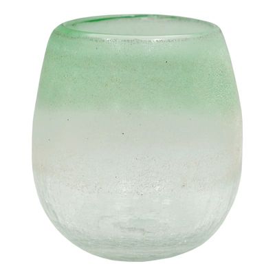 Ty Pennington Frosted Green Ombre Glass Vase