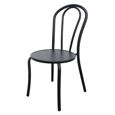 Round Black Outdoor Stackable Bistro Chair