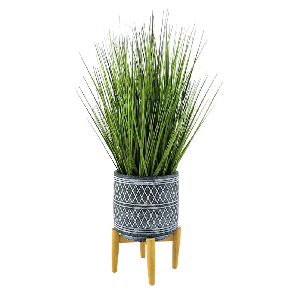 Grass Plant with Cement Planter