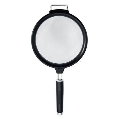 KitchenAid Classic Black Strainer With Metal Lip, 7"