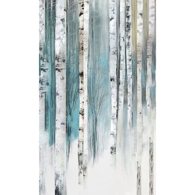 20X40 Winter Birch Embellished Canvas
