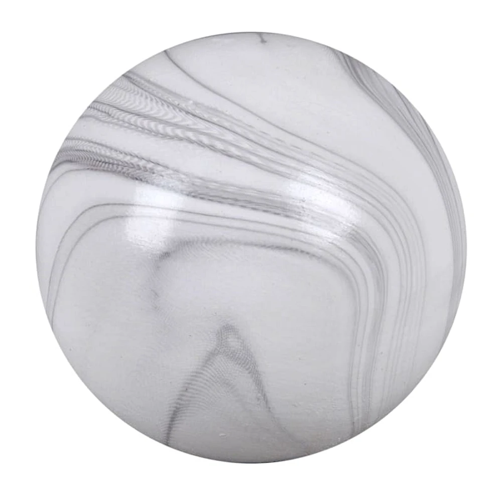 Crosby St. White Marbled Ceramic Sphere, 4"