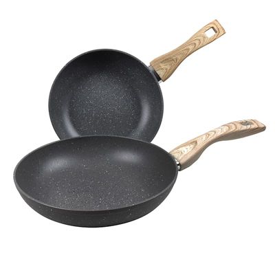 Grey Speckled Twin Non Stick Fry Pan