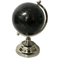 Black Metal Globe, 10.5"