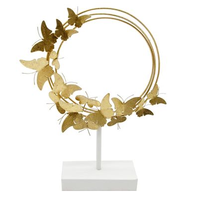 Grace Mitchell Gold Ring with Butterflies Table Decor, 14"