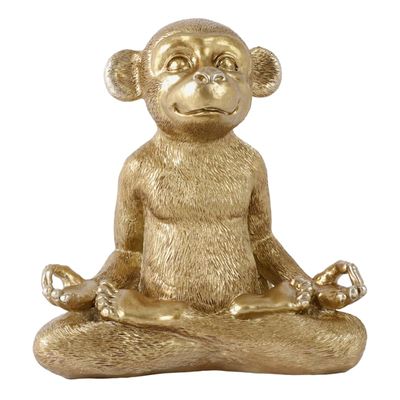 Gold Yogi Monkey, 6"