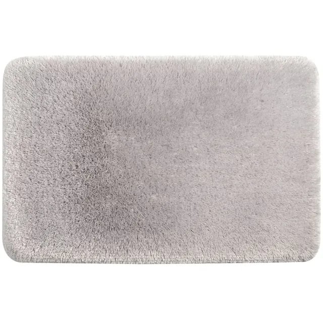 Dark Grey Pearl Plush Memory Foam Bath Mat, 21x34