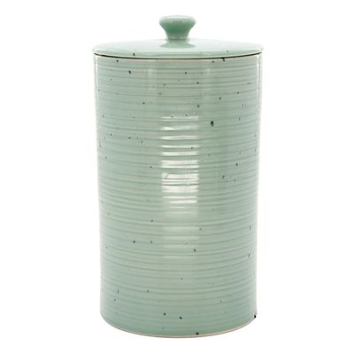 LARGE CANISTER W/GREEN GLAZE
