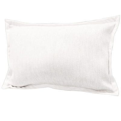 Miles White Jacquard Throw Pillow with Flange, 16x24