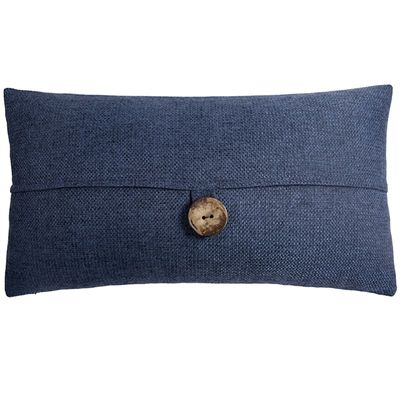 Clayton Navy Coconut Button Throw Pillow, 13x24