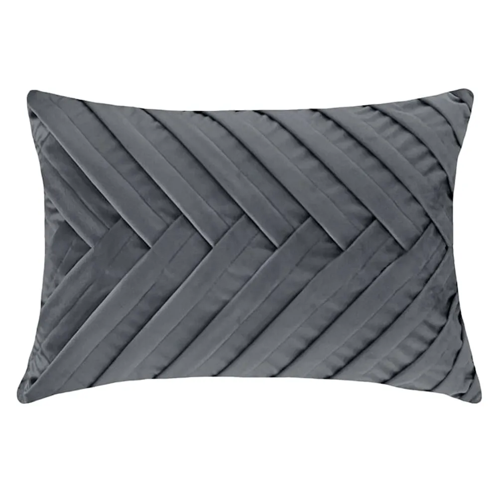 Hollis Yellow & Gray Pleated Throw Pillow, 18, Sold by at Home