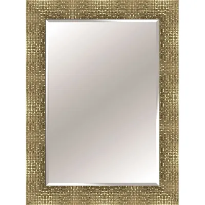 Beaded Silver Framed Rectangle Wall Mirror, 39x49