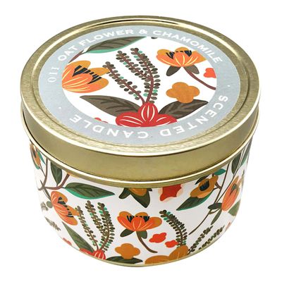 Oat Flower & Chamomile Scented Tin Jar Candle, 9oz