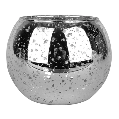 Silver Glass Votive Candle Holder