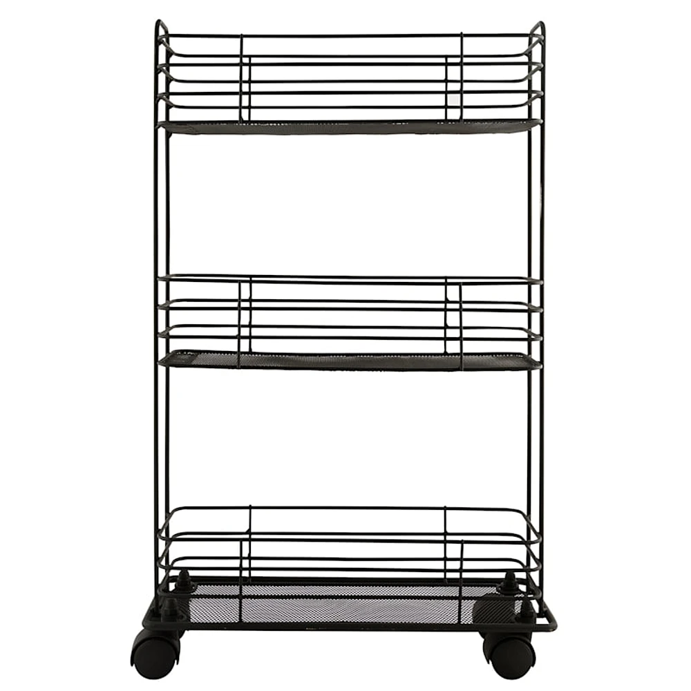 3-Tier Slim Metal Mesh Rolling Storage Cart