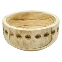 Wooden Bowl with Dots, 9x4