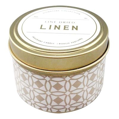 Line Dried Linen Scented Tin Jar Candle, 3oz