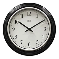 Black & Silver Round Wall Clock, 12"