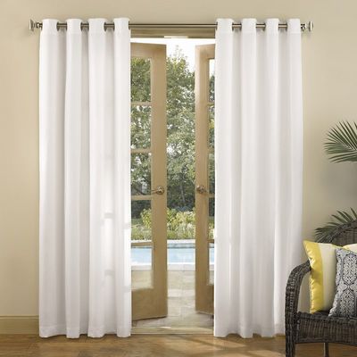 Darian Outdoor White Curtain Panel