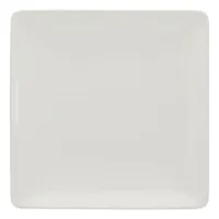 Square White Ceramic Dinner Plate, 11.4"