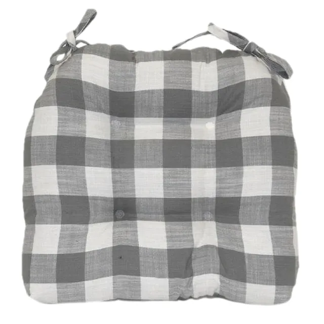 Buffalo Check Chair Cushion, Cotton, Black