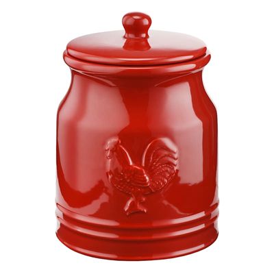 Ceramic Rooster Canister Lg Rd