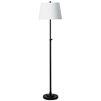 Black Metal Adjustable Floor Lamp, 63.5"